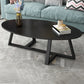 Glam Single Oval Coffee Table Cross Legs Coffee Cocktail Table Clearhalo 'Coffee & Accent Tables' 'Coffee Tables' 'coffee_tables' 'furn' 'furn_coffee_tables' 'Furniture' 'Living Room Furniture' 6607654