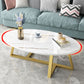 Glam Single Oval Coffee Table Cross Legs Coffee Cocktail Table Clearhalo 'Coffee & Accent Tables' 'Coffee Tables' 'coffee_tables' 'furn' 'furn_coffee_tables' 'Furniture' 'Living Room Furniture' 6607665