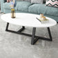 Glam Single Oval Coffee Table Cross Legs Coffee Cocktail Table Clearhalo 'Coffee & Accent Tables' 'Coffee Tables' 'coffee_tables' 'furn' 'furn_coffee_tables' 'Furniture' 'Living Room Furniture' 6607676