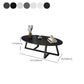 Glam Single Oval Coffee Table Cross Legs Coffee Cocktail Table Clearhalo 'Coffee & Accent Tables' 'Coffee Tables' 'coffee_tables' 'furn' 'furn_coffee_tables' 'Furniture' 'Living Room Furniture' 6607680