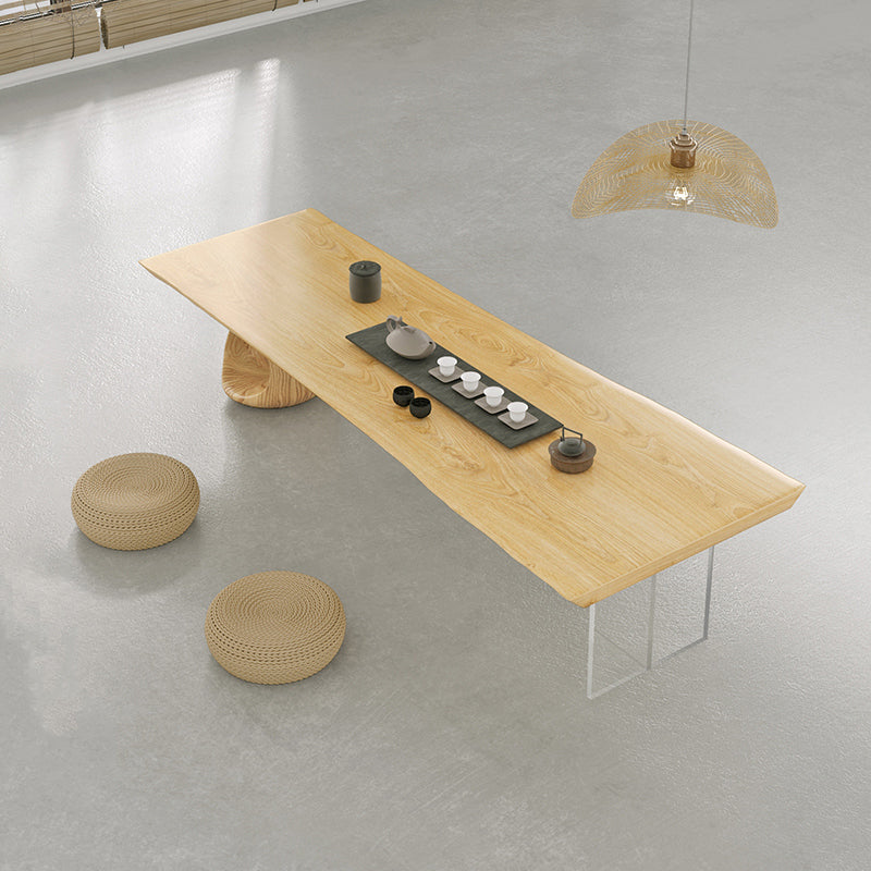 Contemporary 1 Single Coffee Cocktail Table in Pine Wood with 2 Legs Clearhalo 'Coffee & Accent Tables' 'Coffee Tables' 'coffee_tables' 'furn' 'furn_coffee_tables' 'Furniture' 'Living Room Furniture' 6607683