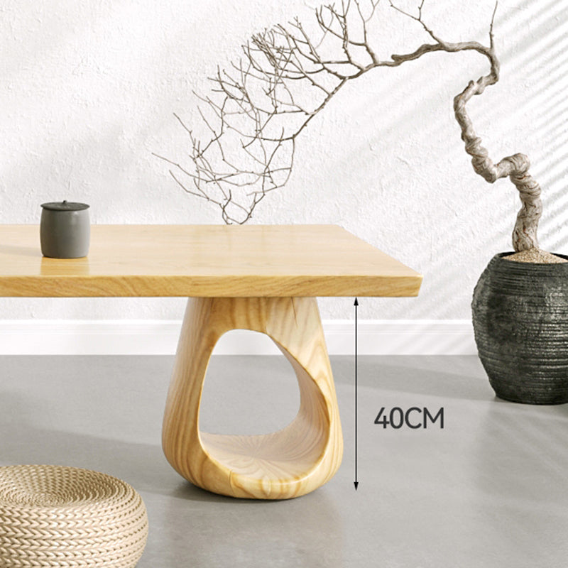 Contemporary 1 Single Coffee Cocktail Table in Pine Wood with 2 Legs Clearhalo 'Coffee & Accent Tables' 'Coffee Tables' 'coffee_tables' 'furn' 'furn_coffee_tables' 'Furniture' 'Living Room Furniture' 6607689