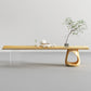 Contemporary 1 Single Coffee Cocktail Table in Pine Wood with 2 Legs Clearhalo 'Coffee & Accent Tables' 'Coffee Tables' 'coffee_tables' 'furn' 'furn_coffee_tables' 'Furniture' 'Living Room Furniture' 6607694