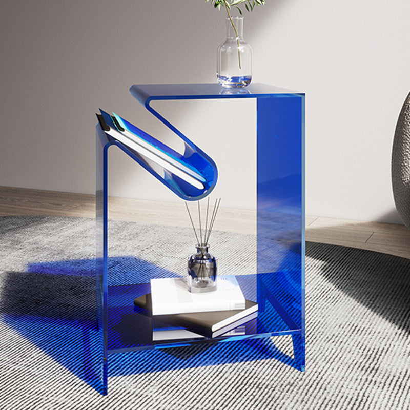 Modern Acrylic 22.04" Tall End Table Rectangular Sled Side Table Clearhalo 'Coffee & Accent Tables' 'End & Side Tables' 'end_side_tables' 'furn' 'furn_end_side_tables' 'Furniture' 'Living Room Furniture' 6607863
