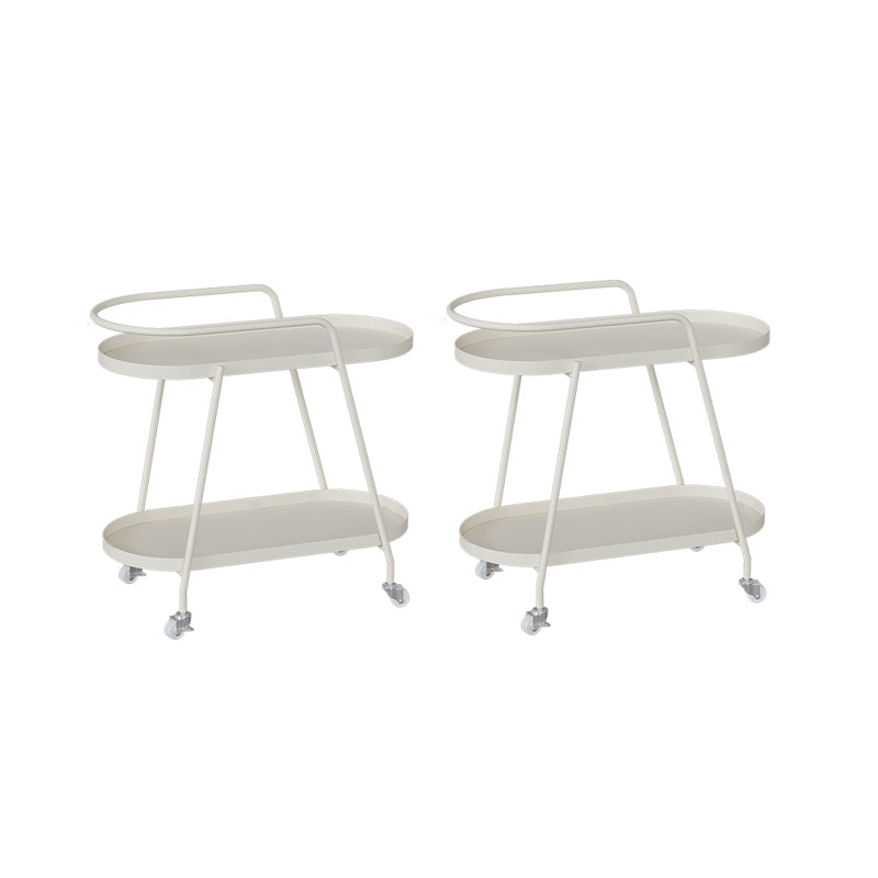 Ovaler 2-stufiger Endtisch mit Rollen moderner Beistelltisch mit Rädern