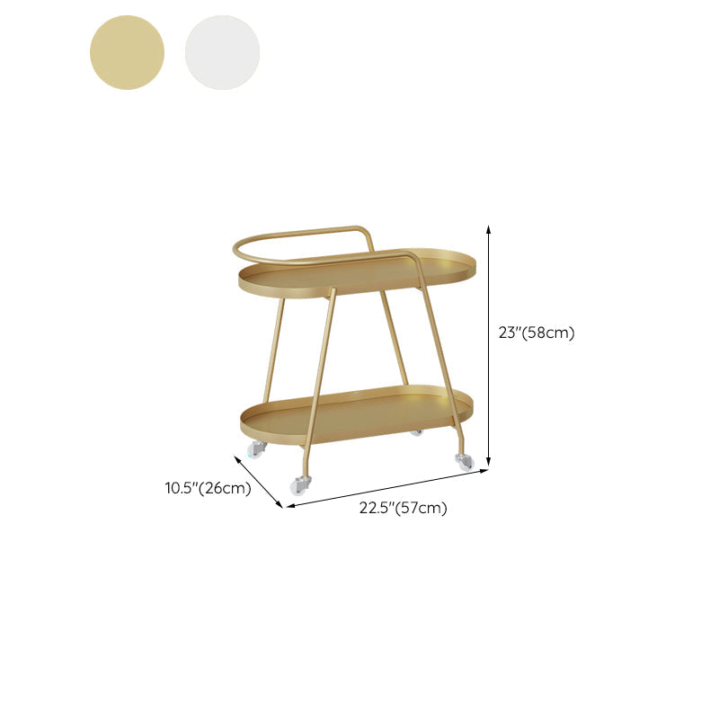 Ovaler 2-stufiger Endtisch mit Rollen moderner Beistelltisch mit Rädern