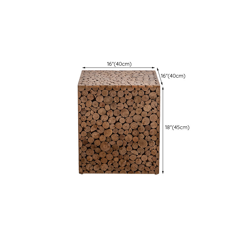 Rustic Solid Wood Side Table Square Distressed Brown Accent Side Table Clearhalo 'Coffee & Accent Tables' 'End & Side Tables' 'end_side_tables' 'furn' 'furn_end_side_tables' 'Furniture' 'Living Room Furniture' 6607922