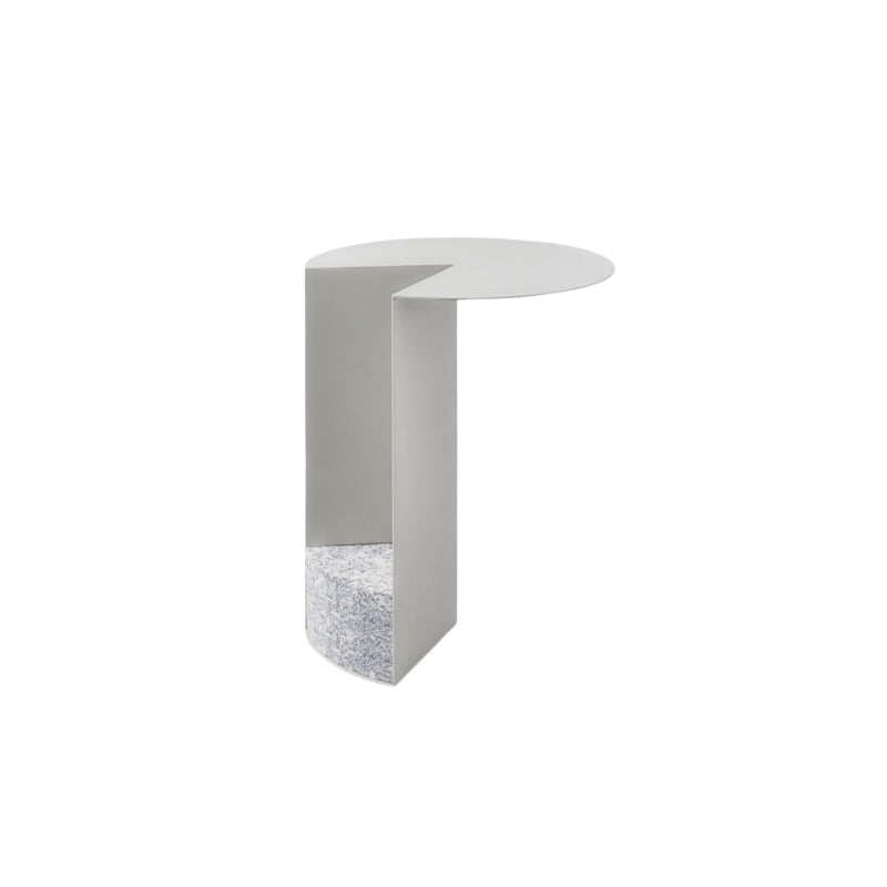 Mid-century Modern Round Side Table with Storage Pedestal End Table