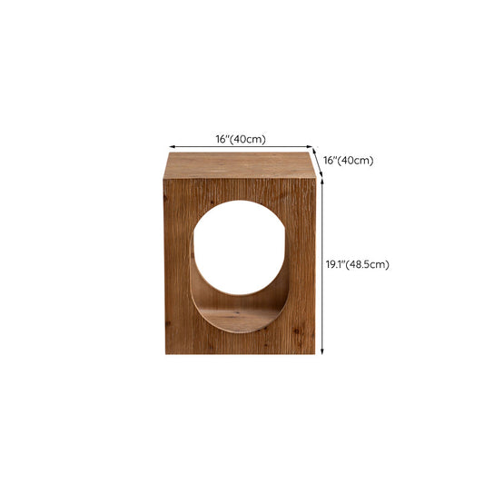 Tavolo laterale del tamburo di tamburo in legno massiccio in una finitura in difficoltà