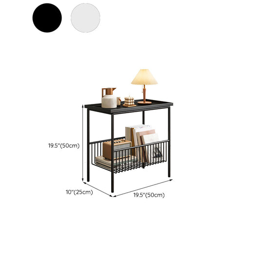 Tabella laterale superiore del vassoio rettangolare tavolo da base di ferro con archiviazione