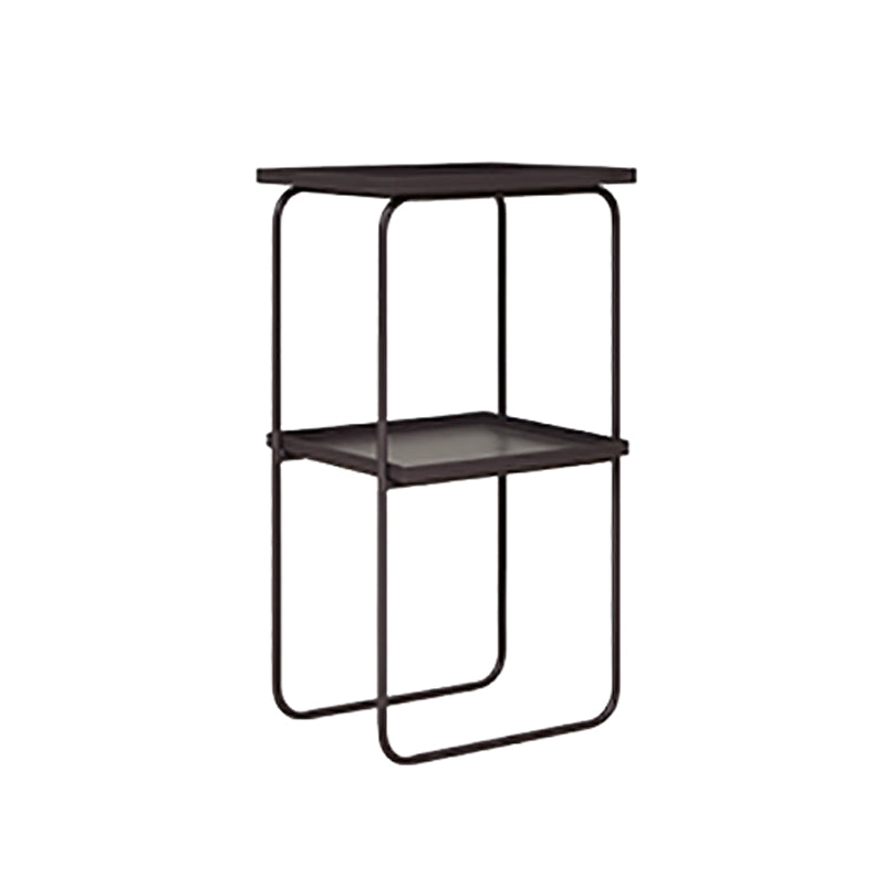 Sled Base Side Table Rectangular Metal Top End Table with Shelf Black 1 Clearhalo 'Coffee & Accent Tables' 'End & Side Tables' 'end_side_tables' 'furn' 'furn_end_side_tables' 'Furniture' 'Living Room Furniture' 6608031