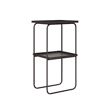 Sled Base Side Table Rectangular Metal Top End Table with Shelf Black 1 Clearhalo 'Coffee & Accent Tables' 'End & Side Tables' 'end_side_tables' 'furn' 'furn_end_side_tables' 'Furniture' 'Living Room Furniture' 6608031