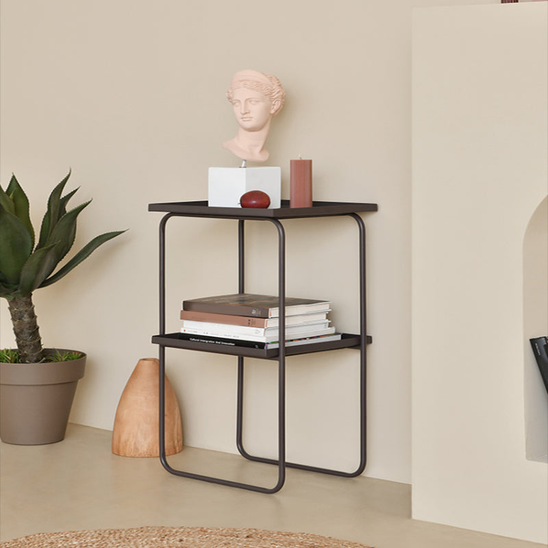 Sled Base Side Table Rectangular Metal Top End Table with Shelf Clearhalo 'Coffee & Accent Tables' 'End & Side Tables' 'end_side_tables' 'furn' 'furn_end_side_tables' 'Furniture' 'Living Room Furniture' 6608032