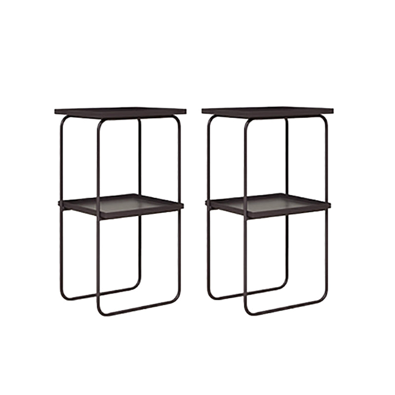 Sled Base Side Table Rectangular Metal Top End Table with Shelf Black 2 Clearhalo 'Coffee & Accent Tables' 'End & Side Tables' 'end_side_tables' 'furn' 'furn_end_side_tables' 'Furniture' 'Living Room Furniture' 6608035