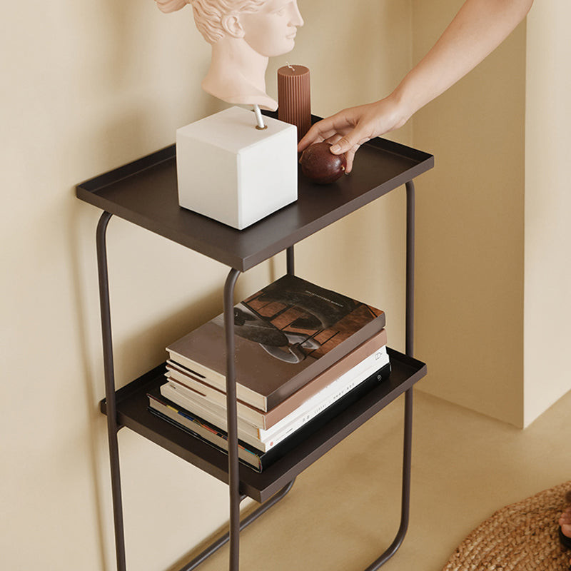 Sled Base Side Table Rectangular Metal Top End Table with Shelf Clearhalo 'Coffee & Accent Tables' 'End & Side Tables' 'end_side_tables' 'furn' 'furn_end_side_tables' 'Furniture' 'Living Room Furniture' 6608036