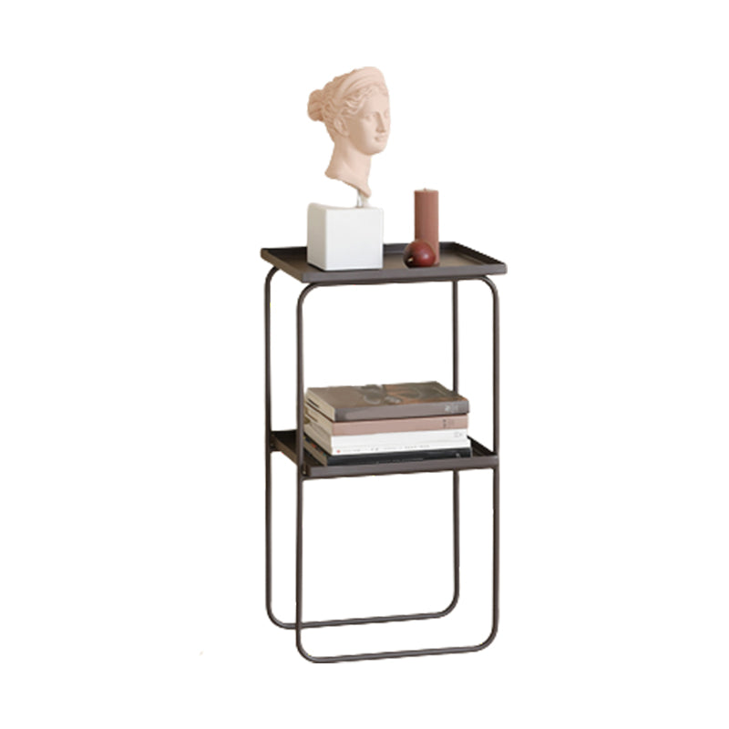 Sled Base Side Table Rectangular Metal Top End Table with Shelf Clearhalo 'Coffee & Accent Tables' 'End & Side Tables' 'end_side_tables' 'furn' 'furn_end_side_tables' 'Furniture' 'Living Room Furniture' 6608037