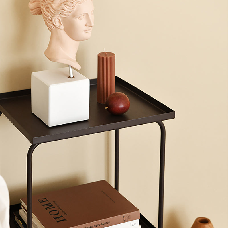 Sled Base Side Table Rectangular Metal Top End Table with Shelf Clearhalo 'Coffee & Accent Tables' 'End & Side Tables' 'end_side_tables' 'furn' 'furn_end_side_tables' 'Furniture' 'Living Room Furniture' 6608039