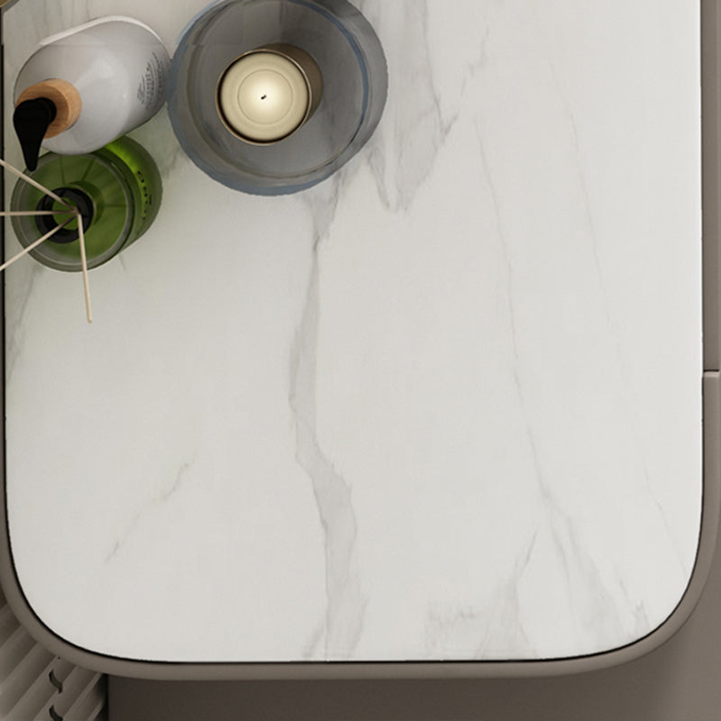 Steen top make-up ijdelheid bruin massief hout ijdelheid kleedtafel set met 5 laden