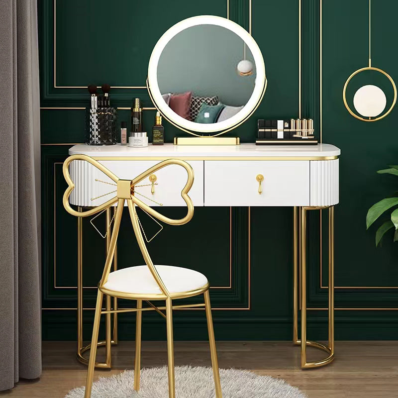 Glam 29.52 "Vanity di trucco in altezza set con cassetto e vanità specchio