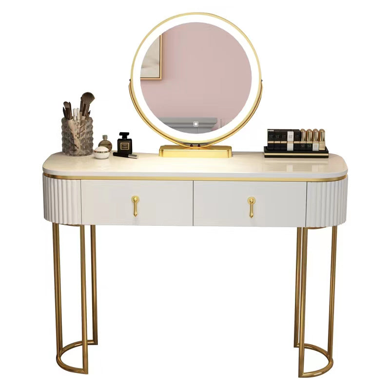 Glam 29.52 "Vanity di trucco in altezza set con cassetto e vanità specchio