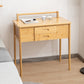 Natural Make-up Eitelkeit Bambus Flip-Top-Schminktisch mit 2 Lagerschubladen