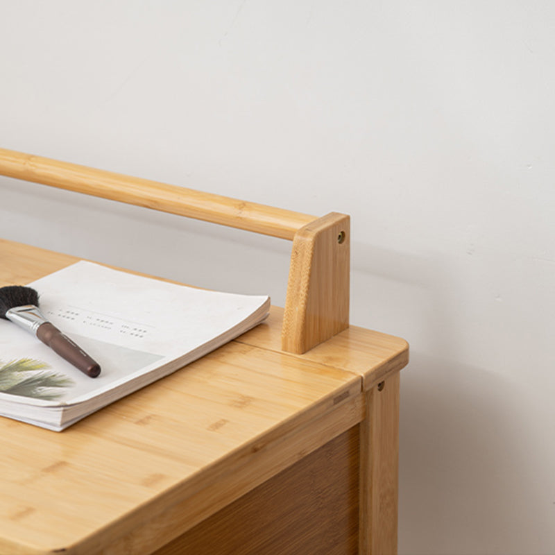 Natural Make-up Eitelkeit Bambus Flip-Top-Schminktisch mit 2 Lagerschubladen