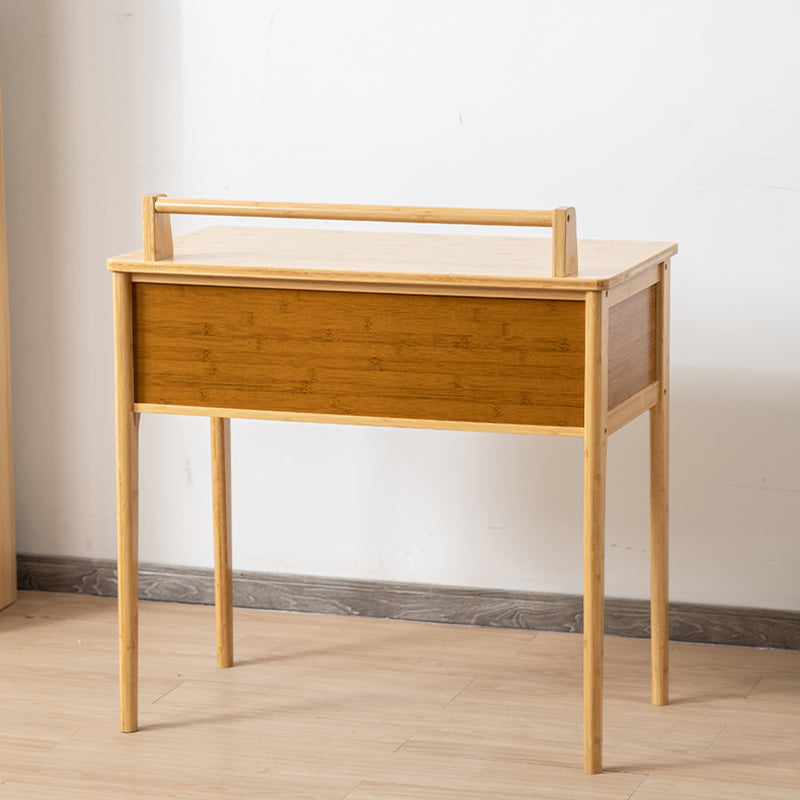 Natural Make-up Eitelkeit Bambus Flip-Top-Schminktisch mit 2 Lagerschubladen