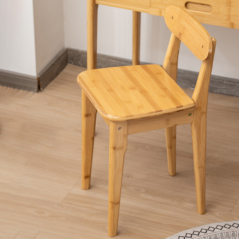 Natural Make-up Eitelkeit Bambus Flip-Top-Schminktisch mit 2 Lagerschubladen