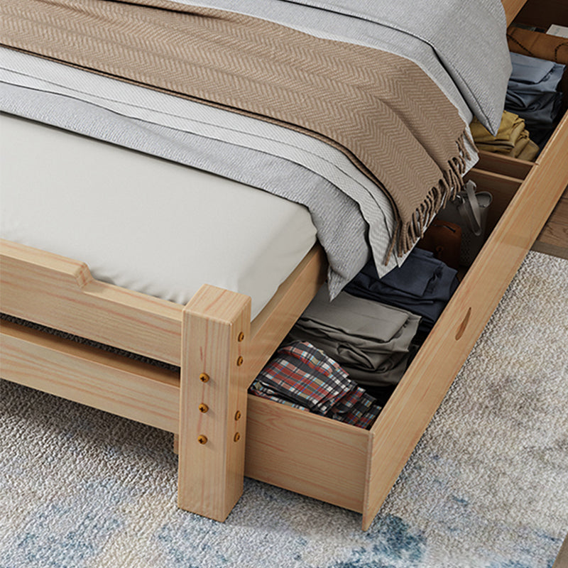 Letto in legno di pino in letto scandinavo a brone chiaro con testiera