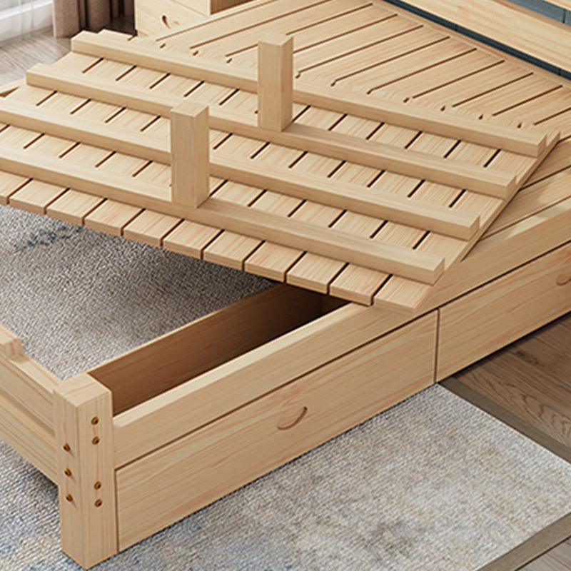 Letto in legno di pino in letto scandinavo a brone chiaro con testiera