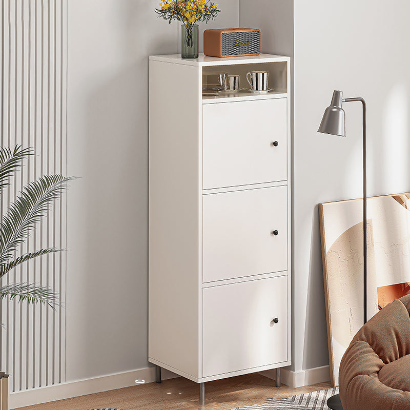 Knobs Standard Storage Cabinet Modern Straight Legs Wood Accent Chest 15.7"L x 13.4"W x 58.3"H White Clearhalo 'Cabinets & Chests' 'cabinets_chests' 'furn' 'furn_cabinets_chests' 'Furniture' 'Living Room Furniture' 6608281