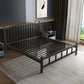 Luxurious Metal Platform Bed Frame Tall Slat Bed with Headboard