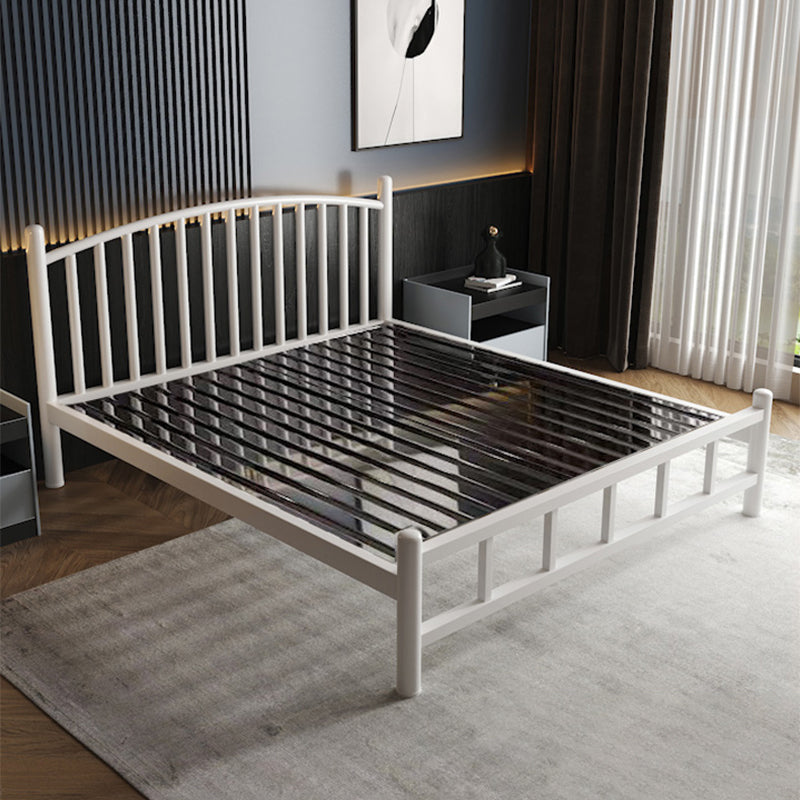 Luxurious Metal Platform Bed Frame Tall Slat Bed with Headboard