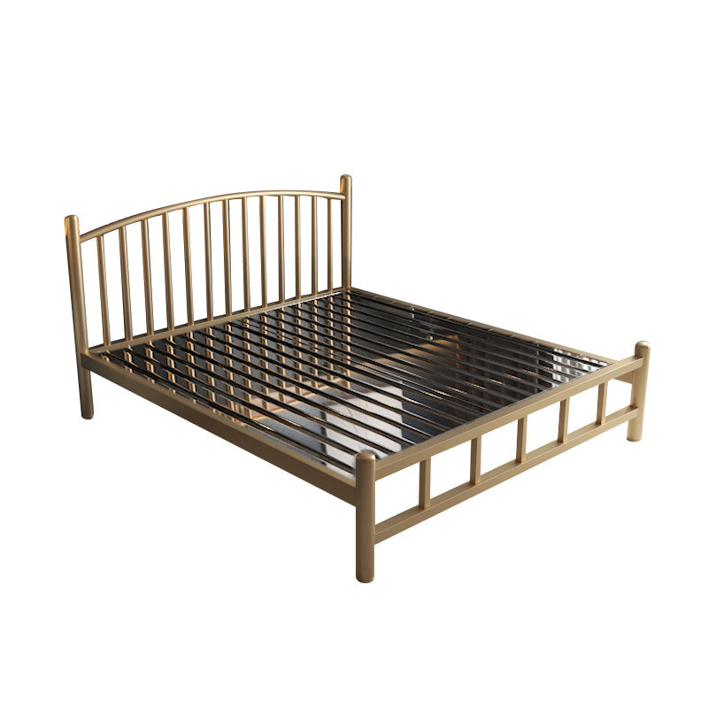 Luxurious Metal Platform Bed Frame Tall Slat Bed with Headboard