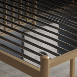 Luxurious Metal Platform Bed Frame Tall Slat Bed with Headboard