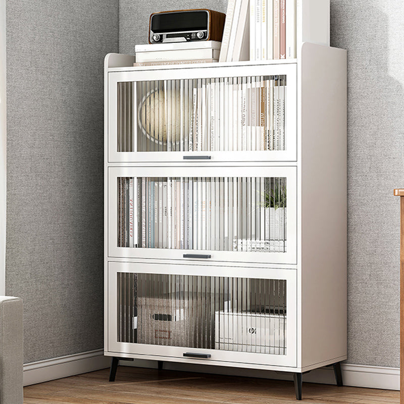 Modern Wood Storage Cabinet Square Bar Pulls Accent Chest with Doors 31.5"L x 13.4"W x 50.8"H White Clearhalo 'Cabinets & Chests' 'cabinets_chests' 'furn' 'furn_cabinets_chests' 'Furniture' 'Living Room Furniture' 6608350