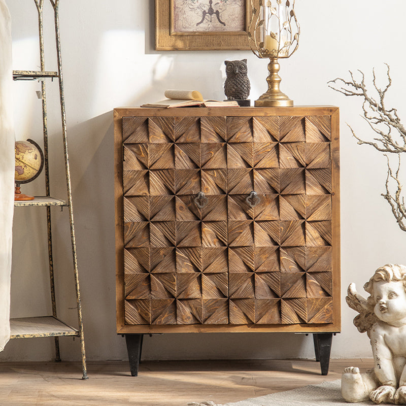 Industrial Standard Natural Accent Chest Distressed Wood Accent Cabinet 31"L x 16"W x 37"H Clearhalo 'Cabinets & Chests' 'cabinets_chests' 'furn' 'furn_cabinets_chests' 'Furniture' 'Living Room Furniture' 6608393