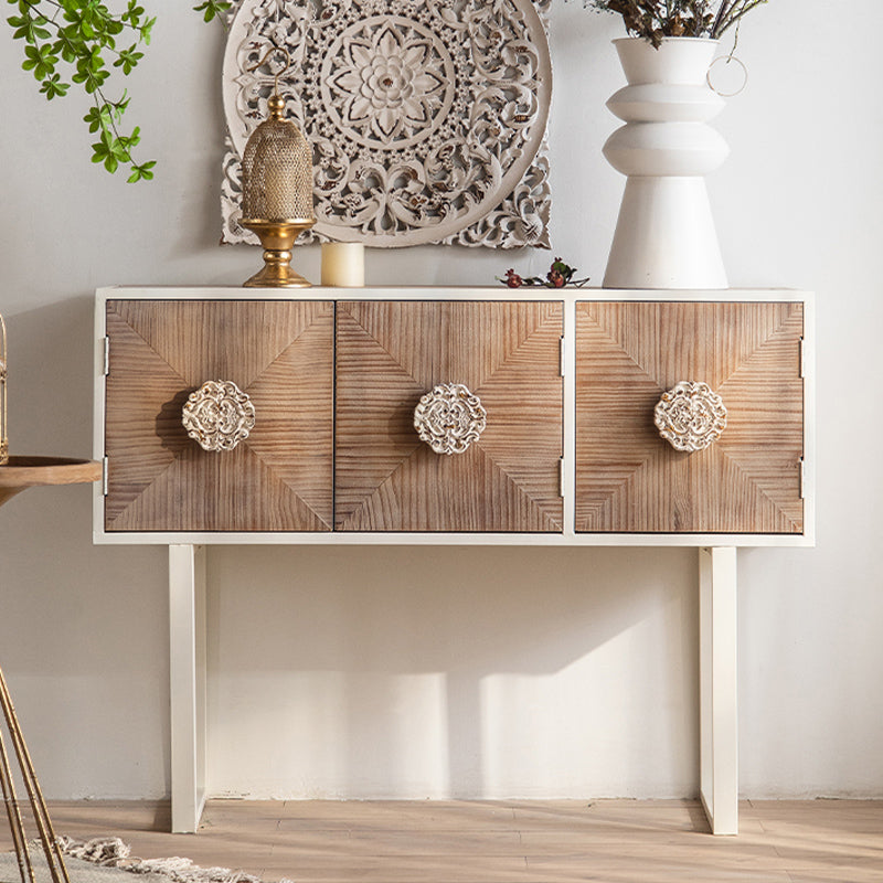 Industrial Standard Natural Accent Chest Distressed Wood Accent Cabinet 47"L x 14"W x 35"H Clearhalo 'Cabinets & Chests' 'cabinets_chests' 'furn' 'furn_cabinets_chests' 'Furniture' 'Living Room Furniture' 6608397