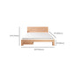 Scandinavian Full Panel Bed Natural Platform Bed with 2 Storage Drawers