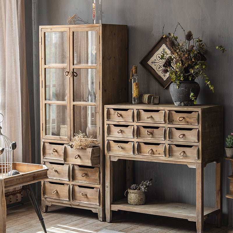 Distressed Wood Accent Chest Industrial Ring Pulls Natural Accent Cabinet Clearhalo 'Cabinets & Chests' 'cabinets_chests' 'furn' 'furn_cabinets_chests' 'Furniture' 'Living Room Furniture' 6608495
