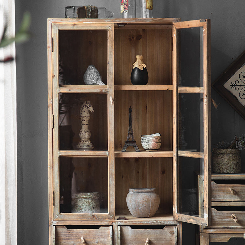Distressed Wood Accent Chest Industrial Ring Pulls Natural Accent Cabinet Clearhalo 'Cabinets & Chests' 'cabinets_chests' 'furn' 'furn_cabinets_chests' 'Furniture' 'Living Room Furniture' 6608500