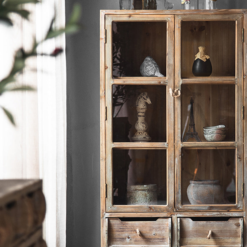 Distressed Wood Accent Chest Industrial Ring Pulls Natural Accent Cabinet Clearhalo 'Cabinets & Chests' 'cabinets_chests' 'furn' 'furn_cabinets_chests' 'Furniture' 'Living Room Furniture' 6608502