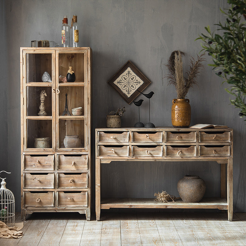 Distressed Wood Accent Chest Industrial Ring Pulls Natural Accent Cabinet Clearhalo 'Cabinets & Chests' 'cabinets_chests' 'furn' 'furn_cabinets_chests' 'Furniture' 'Living Room Furniture' 6608504
