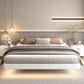 Contemporary Platform Bed Solid Wood Standard Bed with Light for Bedroom