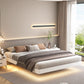 Contemporary Platform Bed Solid Wood Standard Bed with Light for Bedroom