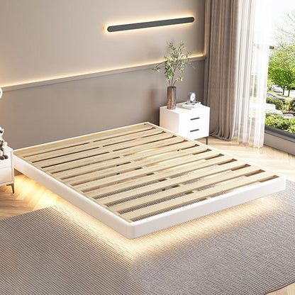 Contemporary Platform Bed Solid Wood Standard Bed with Light for Bedroom