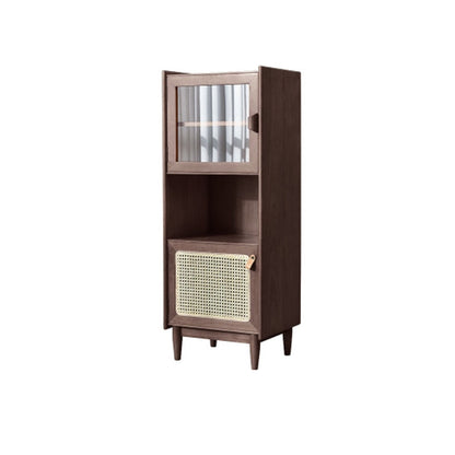 Stain Resistant Storage Cabinet Solid Wood Cabinet with Shelves Nut-Brown Clearhalo 'Cabinets & Chests' 'cabinets_chests' 'furn' 'furn_cabinets_chests' 'Furniture' 'Living Room Furniture' 6608680