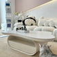 35" Wide Contemporary Cocktail Table White Single Coffee Table Clearhalo 'Coffee & Accent Tables' 'Coffee Tables' 'coffee_tables' 'furn' 'furn_coffee_tables' 'Furniture' 'Living Room Furniture' 6608771