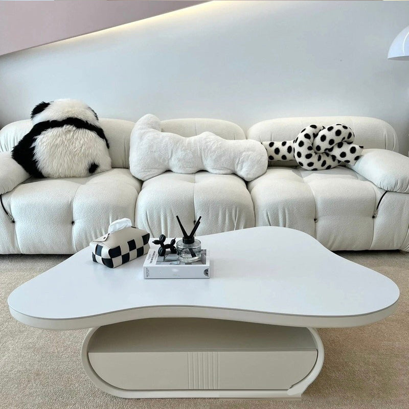 35" Wide Contemporary Cocktail Table White Single Coffee Table White Clearhalo 'Coffee & Accent Tables' 'Coffee Tables' 'coffee_tables' 'furn' 'furn_coffee_tables' 'Furniture' 'Living Room Furniture' 6608773