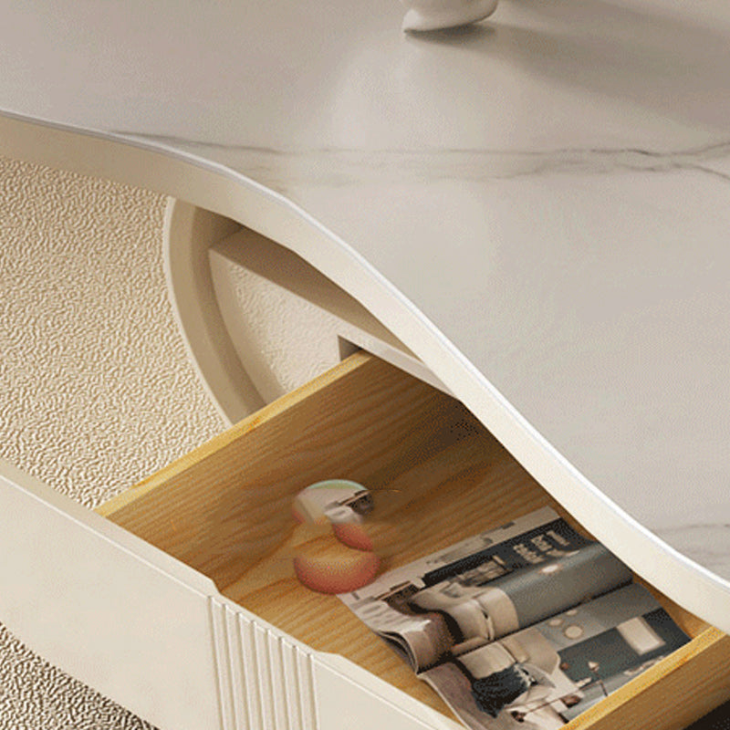 35" Wide Contemporary Cocktail Table White Single Coffee Table Clearhalo 'Coffee & Accent Tables' 'Coffee Tables' 'coffee_tables' 'furn' 'furn_coffee_tables' 'Furniture' 'Living Room Furniture' 6608777